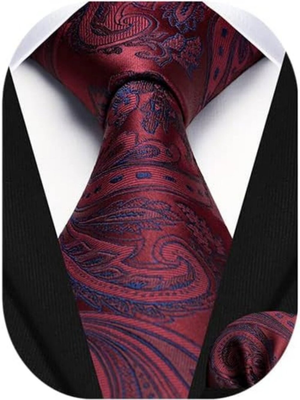Elegant Floral Paisley Tie & Pocket Square Set - Classic Woven Necktie for